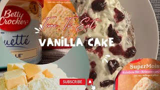 Betty Crocker cake mix betty Crocker vanilla frosting Simple vanilla cake simple cake [upl. by Adnak]