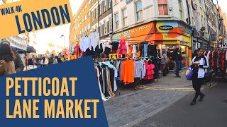 Walk 4k  London  Petticoat Lane Market [upl. by Jamilla]