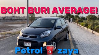 KIA PICANTO 5KmL FUEL AVERAGE  PICANTO PETROL EFFICIENCY [upl. by Seni]