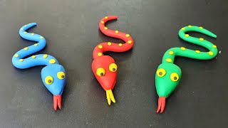 Snake clay modelling for kids Clay Snake fish making How to make Snake clay [upl. by Delcine]