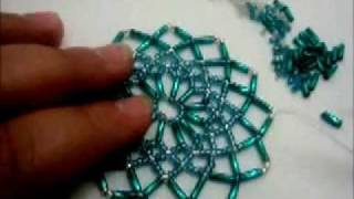 tuto détaillée du napperon en perles Tuto detailed beaded placemat [upl. by Wilder]