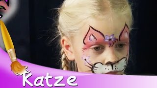 🐯 Kinderschminken Katze Gesicht Tutorial  HD [upl. by Ertsevlis]