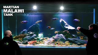 Martian Malawi Cichlid Aquarium aquascape tutorial [upl. by Catharine]