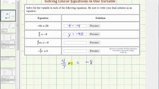 Ex Solve One Step Linear Equations in OneVariable MultDiv [upl. by Gurney]