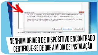 Nenhum driver de dispositivo encontrado certifiquese de que a midia de instalação Como Resolver [upl. by Llednil539]