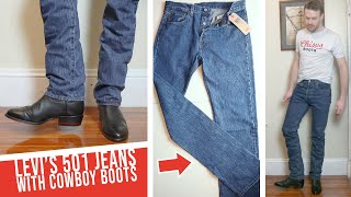 Do Levis 501 Original Fit Jeans Work with Cowboy Boots [upl. by Atal952]