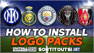 HOW TO INSTALL REAL CLUB LOGOS ON FM24  Football Manager 2024 Logopack Installation Guide [upl. by Ramsden440]