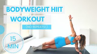 BODYWEIGHT HIIT WORKOUT no repeats [upl. by Anstice]