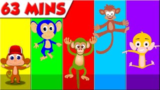 Five Little Monkeys  Nursery Rhymes  Kids Songs [upl. by Slosberg]