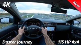 Dacia Duster 2023 POV Test drive in 4K 15 Blue dCi 115 HP 6speed 4x4 [upl. by Acquah]