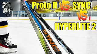 Bauer Proto R vs Nexus Sync vs Vapor Hyperlite 2 hockey sticks review  Which stick is better [upl. by Ennyleuqcaj400]