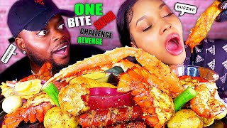 ONE BITE SEAFOOD BOIL MUKBANG CHALLENGE KING CRAB MEGA PRAWNS LOBSTER TAILS 먹방  QUEEN BEAST [upl. by Celinka]