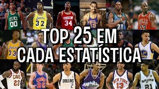 QUIZ o TOP 25 de TODOS OS TEMPOS em cada ESTATÍSTICA [upl. by Mintz894]