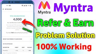 Myntra Refer And Earn Problem SolutionHow To Refer And Earn Myntra AppMyntra Refer And Earn [upl. by Aliek]