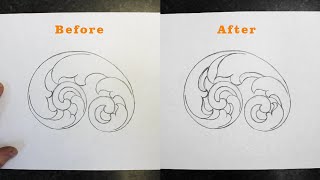 How to draw scroll designs leaf foldovers [upl. by Otrepur659]