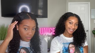 Unice V Part Wig Review NO GLUE NO LACE [upl. by Nevad11]