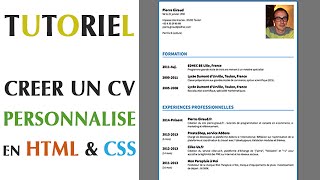 Créer un CV personnalisé en HTML amp CSS [upl. by Ansev644]