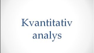 Analytisk kemi  Kvantitativa analysmetoder [upl. by Wheeler]