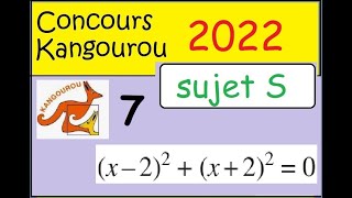 Concours Kangourou 2022 sujet S1ère et Term spé math question 7 [upl. by Adiela939]