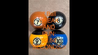 7 Ball BREAK AND RUN 3250 SECONDS 9 Foot Tableshorts [upl. by Elmore]