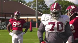 Alabama offensive line fine tunes its run blocking with Texas AampM approaching [upl. by Aseyt]