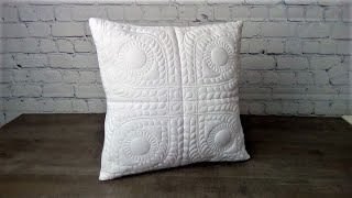 A Cushion Cover Using The Eye Spy Trapunto Feather Quilt Block  From Kreative Kiwi [upl. by Elconin834]