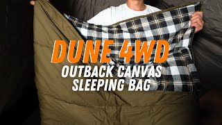 Dune 4WD Outback Canvas Sleeping Bag  Anaconda Stores [upl. by Irvin]