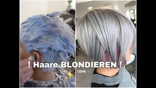 Haare RICHTIG BLONDIEREN ohne GELBE Flecken  Silver  Rose Tönung [upl. by Byron]