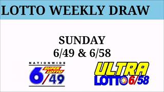 LOTTO WEEKLY DRAW SCHEDULE [upl. by Ema203]