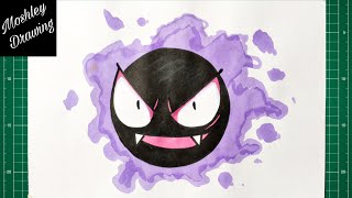 How to Draw Gastly  Pokemon [upl. by Terrej]