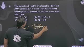 Two capacitors C1 and C2 are charged to 120 V and 200 V respectively It is found that by connec [upl. by Ausoj]