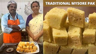 Sweet VlogTraditional Mysore pak recipeHow to make Mysore pak by Revathy Shanmugam [upl. by Rubi655]