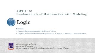 Logic  Negating Conditional Statement  De Morgans Law  Godelian Universe  Validity of Arguments [upl. by Annadiana]