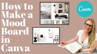 How to Make a Mood Board in Canva 2024  Interior Design Mood Board in Canva  Canva Tutorial [upl. by Schnapp]