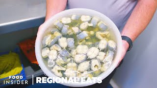 How Jellied Eels Are Made In East London  Regional Eats [upl. by Dieball]