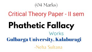 Pathetic Fallacy  Trends  Movements Critical Theory Paper  II  NehaSultana05 [upl. by Petras718]