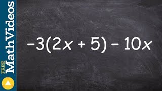 How to apply distributive property then simplify the expression by combining like terms [upl. by Elleon]