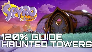 Spyro The Dragon Reignited 120 Guide HAUNTED TOWERS ALL GEMS EGGS DRAGONS [upl. by Virgel]