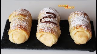 📌Canutillos de hojaldre con crema pastelera 🍰🍩🍪 La Cocina de Enloqui [upl. by Nahallac]