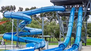 Waterworld Adelaide  Black Hole Water Slide  Lights On POV [upl. by Saturday]