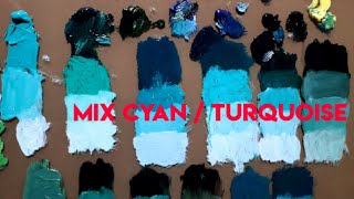 How to mix CyanCobalt TealTurquoiseSea GreenAquaBluish Green [upl. by Rowell108]