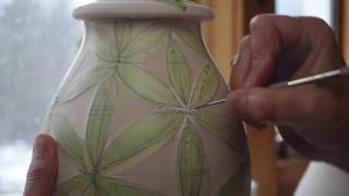 Quick Pottery  Using Shellac Resist on Pottery [upl. by Pirali144]