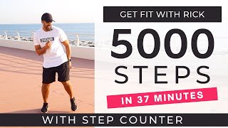 5000 Steps at home  FAST Walking Workout  Daily Workout At Home [upl. by Clellan]