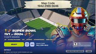 Super Bowl 1v1 in 2024 A New Fortnite Creative map [upl. by Lirva]