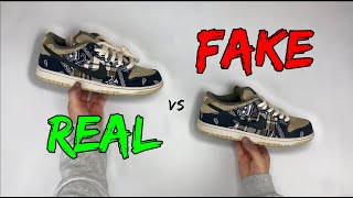 REAL VS FAKE TRAVIS SCOTT X NIKE SB DUNK COMPARISON [upl. by Budd]