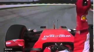 F1 2015 Malaysian GP  Sebastian Vettel screaming on radio after winning Malaysian GP [upl. by Lorrac]