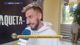 ¡Luciano Ursino le manda un mensaje a Henry Vaca en la previa del clásico paceño [upl. by Therron155]