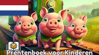 De Drie Kleine Biggetjes en Hun Treinavontuur  Geanimeerd Verhaal voor Kinderen  TinySchool [upl. by Pier]