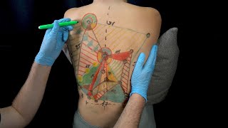 ASMR Real Person Back Measuring Inspection Drawing Exam Mapping Tracing No Talking [upl. by Ajan]