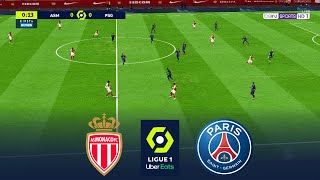 AS MONACO vs PSG  Ligue 1 20232024  29 February 2024  Full Match  PES Gameplay [upl. by Mitchael866]